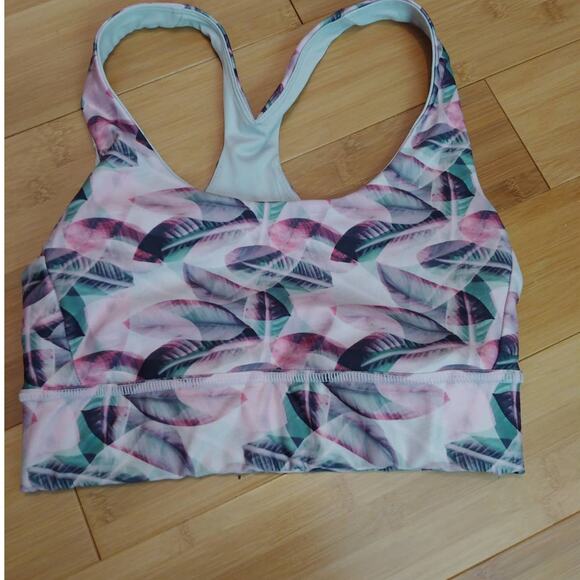 Joy Lab Racerback Leaf Print Sports Bra Unlined XS - Picture 1 of 3